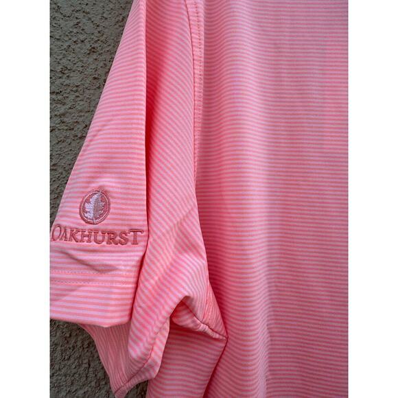 Adidas Adipure Stripe Golf Polo Shirt Pink Medium NWT - Picture 9 of 9